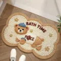 Cute cartoon bear woven anti-slip absorbent bath mat floor rug for bathroom home decor - 20*30cm / Yarn Shaped Bear