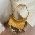 Stylish yellow shoulder bag for women, large capacity vintage hobo crossbody bag everyday. - 33*11*22 Without Pendant / Yellow