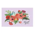 Floral thank you card detail view, premium copperplate paper greeting card design. - Style 6 / 50 Pieces/Pack