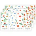 Rectangular floral thank you stickers for gift box sealing and packaging envelope labels. - HW-001 / 52 Labels/Pack