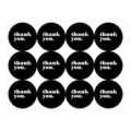 Round black thank you stickers for packaging, sealing sticker rolls, self-adhesive labels. - Model 004 Black
