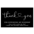 50pcs Black Thank You Cards for Small Business Packaging Bouquet Gift Wrapping Message Notes - Card Design 93 (50 Cards/pack)