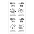 Cute thank you stickers pack of 100 pcs, rectangular sealing stickers for packaging gifts. - Style 1 / 100 Stickers/Pack