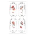 Variante de pegatina decorativa ovalada con arte de línea floral minimalista para envolver regalos. - Estilo 2 / 25 hojas/pack (100 pegatinas)