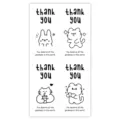 Cute thank you stickers rectangular self-adhesive packaging seals for sealing and gift decoration packs - Style 3 / 100 Stickers/Pack