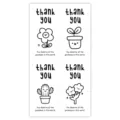 Cute rectangular thank you stickers for packaging sealing, aesthetic black and white design. - Style 4 / 100 Stickers/Pack
