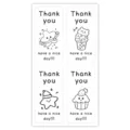 Cute rectangular thank you stickers sku variant with lovely line art designs for packaging. - Style 6 / 100 Stickers/Pack