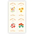 Lindos adhesivos rectangulares florales para el sellado de cajas de regalo y agradecimiento. - 25 Hojas/Paquete / Albaricoque