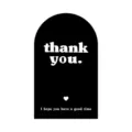 Minimalist black arch thank you sticker, decorative gift sealing label variant design - Style 003 / 9x5.4cm (50 pcs/pack)