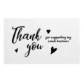 White thank you card for gift packaging, minimalist black text design, small business card. - Cards Style 107 (50 Pieces / Pack)