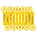 Yellow long strip baking stickers with cute smiley faces for DIY cake and dessert sealing. - Style 1 / 100 Pieces Pack (10 Sheets/Pack)