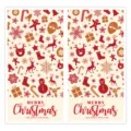 Christmas theme sticker seals featuring festive red and gold holiday graphics for gift box packaging. - Style 6 / 25 Sheets/Pack (50 Stickers)