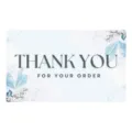 Minimalist floral thank you card for gift box packaging, elegant blue watercolor greeting insert. - Style 6 / 50 Pieces/Pack