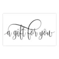 Minimalist gift card with black cursive text, white paper greeting card for pack - Style 12 Art Paper / 50 Sheets