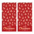 Christmas theme sticker design, red background with white reindeer and snowflake pattern. - Style 10 / 25 Sheets/Pack (50 Stickers)