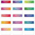 Colorful gradient rectangular name stickers, hand-writable adhesive labels for daily use. - Style A / 15 Stickers/Sheet