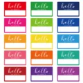 Colorful rectangular name tag stickers assortment writeable adhesive label sticker variant pack - Style D / 15 Stickers/Sheet
