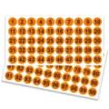 Pegatinas de puntos numerados 1-100 redondas naranja etiqueta de clasificacion oficina - 10 hojas grandes (500 pegatinas/paquete) / Naranja