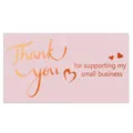 Pink foil thank you card small business sticker gift decoration greeting bouquet insert card. - Thank You Card / 50 Pieces/Pack