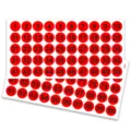 Round number dot stickers 1 to 100 adhesive labels for office organization and storage use. - 10 Large Sheets (500 Stickers/Pack) / Red