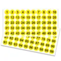 10 sheets number dot stickers round yellow labels 1 to 100 for office classification - 10 Large Sheets (500 Stickers/Pack) / Yellow