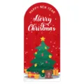 Festive Christmas tree sticker with cute bear and gift box design for holiday gift sealing packaging. - Style B / 50 Pieces/Pack (13x6cm)