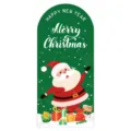 Christmas sticker with Santa Claus and gift box design, festive sealing label - Style C / 50 Pieces/Pack (13x6cm)