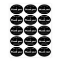 Black oval thank you stickers roll for gift packaging baking sealing label decoration - 10 Pieces/Pack / Black