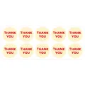 Round thank you stickers with colorful confetti and red text for gift wrapping sealing packaging - Style B / Yellow