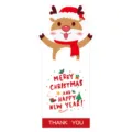 Christmas reindeer greeting card festive packaging sticker seal holiday decoration label - Style E / 50 Pieces/Pack (13x6cm)