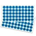 Numbered round dot stickers, 1 to 100 blue adhesive labels for office organization and sorting. - 10 Large Sheets (500 Stickers/Pack) / Blue