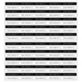 Long strip decorative stickers with English text and cute smiley face for baking and cups. - 10 Sheets/Pack / Black And White Combo