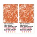 Rectangular sealing stickers with orange floral pattern and thank you text for gift packaging. - Style 2 / 50 Pcs/Pack