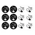 Minimalist round thank you stickers black and white sealing labels for baking packaging - Style 3 / 10 Sheets (120 Stickers/Pack) / Black and White
