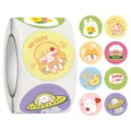 Cute cartoon round sealing stickers roll for kids reward scrapbooking decoration crafts - No. 006