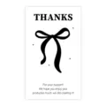 Simple black bow thank you sticker for mailer box sealing and packaging decor 50pcs - Style 6