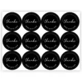 Minimalist thank you round stickers black self-adhesive sealing labels for baking gifts - Style 1 / 10 Sheets (120 Stickers/Pack) / Black