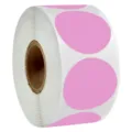 Roll of 500 pieces pink round dot stickers blank adhesive labels for color coding. - Pink