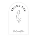 Minimalist arch thank you sealing sticker with black line art tulip design for packaging. - Style 12
