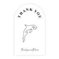 Minimalist arch thank you sticker for packaging sealing, elegant line art design 50pcs. - Style 13