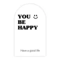 Minimalist arch sealing sticker with happy quote, perfect for express box packaging. - Style 19