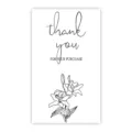 Minimalist thank you sealing sticker with lily flower line art for packaging boxes. - Style 21