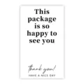 Minimalist thank you sealing stickers for mailer boxes, 50pcs pack, black and white design. - Style 22