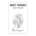 Minimalist black and white floral thank you stickers for box packaging and sealing. - Style 34