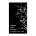 Black thank you sticker, decorative packaging seal, small business label, elegant lily design. - Style 78