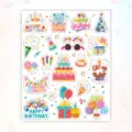 Wholesale cartoon birthday stickers set, cute party decoration gift seals and labels. - 10 Sheets/Pack (190 Stickers)