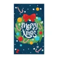 Christmas greeting card featuring festive wreath design and holiday decoration gift - Style 1 (50 Sheets) / Red