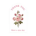 Vintage pink rose arch sticker decorative label thank you seal sticker for packaging box - Style A (Rose) / 50 Pieces/Pack (9x5.4cm)