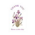 Decorative floral sticker with purple iris design, perfect for gift packaging and sealing. - Style C (Iris) / 50 Pieces/Pack (9x5.4cm)