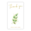 Thank you sealing sticker pack, elegant green leaf design, perfect for box packaging. - Style 23 / 9x5.4cm